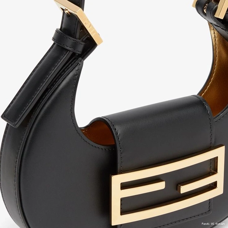 Cheap HOT Calf Bag Cookie Black Hobo Leather Mini In Fendi 0712